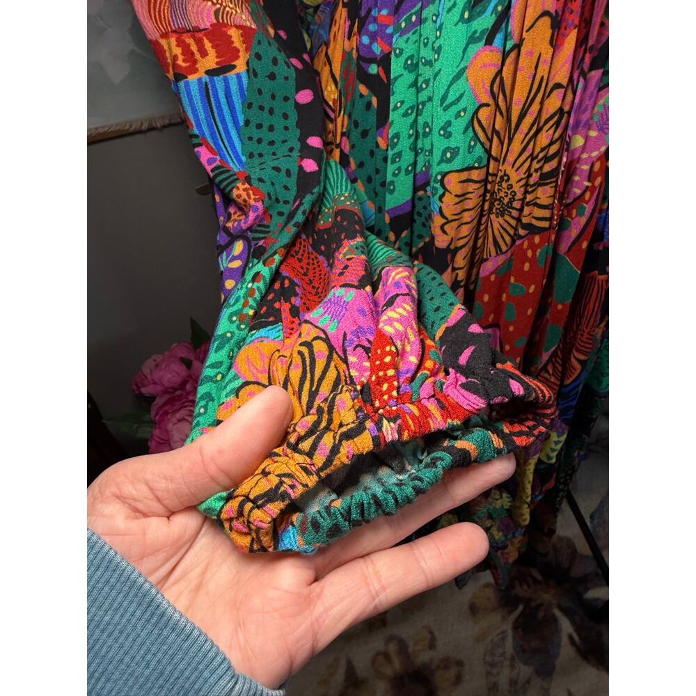 FARM Rio Colorful Patchwork Print Maxi Dress Size S Vaca Cruise Resort Ready - Picture 5 of 12